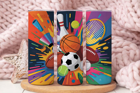 Sports Explosion 20oz Tumbler Wrap Sublimation DesignSVG 