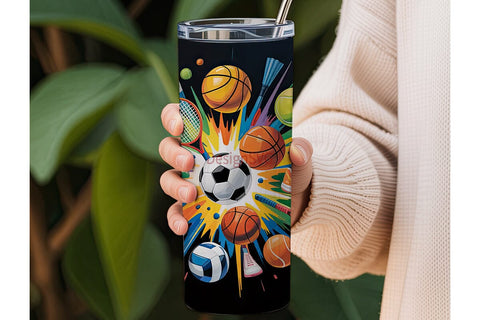 Sports Explosion 20oz Tumbler Wrap Sublimation DesignSVG 