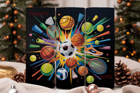 Sports Explosion 20oz Tumbler Wrap Sublimation DesignSVG 