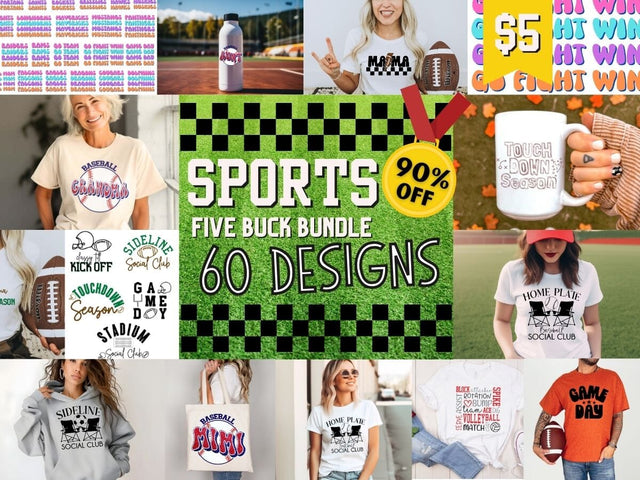 Sports Five Buck Bundle Bundle So Fontsy Design Shop 