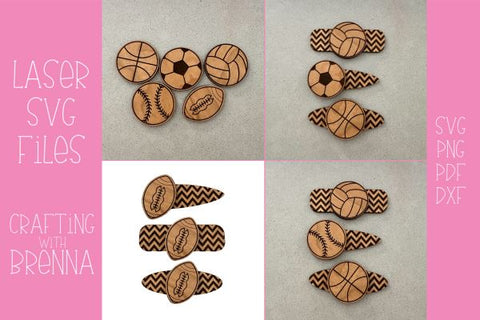 Sports Hair Clip Bundle Laser SVG File SVG Crafting With Brenna 