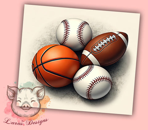 Sports Lover 20oz Tumbler, Sports Wrap, Basketball Tumbler, Baseball Tumbler, Football Tumbler, Athletic Gift, Sublimation Design Sublimation Lara' s Designs 