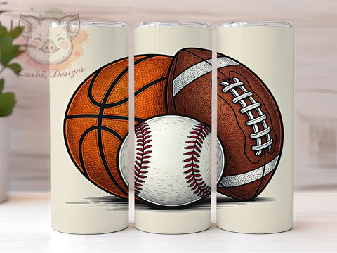 Sports Lover 20oz Tumbler, Sports Wrap, Basketball Tumbler, Baseball Tumbler, Football Tumbler, Athletic Gift, Sublimation Design Sublimation Lara' s Designs 