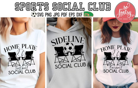 Sports Social Club - Baseball, Softball, Soccer SVG So Fontsy Design Shop 