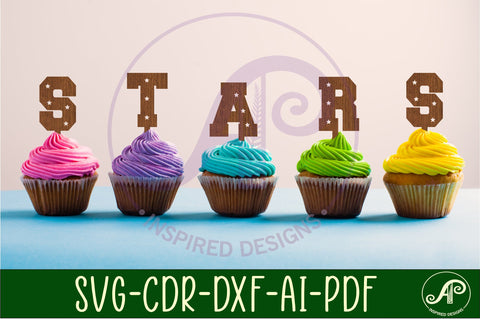 Sports stars alphabet letter cupcake toppers, 26 designs SVG SVG APInspireddesigns 