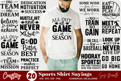 Sports tee shirt sayings svg bundle SVG Designangry 