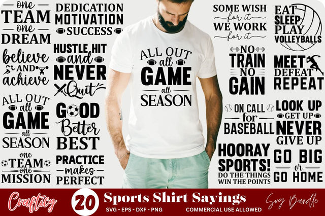 Sports tee shirt sayings svg bundle SVG Designangry 