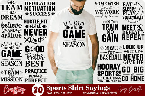 Sports tee shirt sayings svg bundle SVG Designangry 