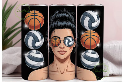 Sporty Messy Bun 20oz Tumbler Sublimation PixelChick 
