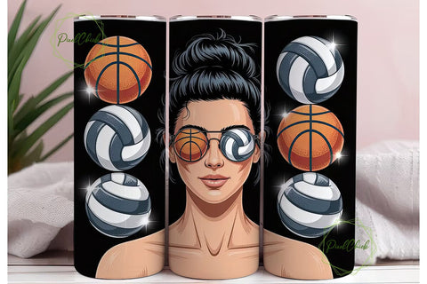Sporty Messy Bun 20oz Tumbler Sublimation PixelChick 