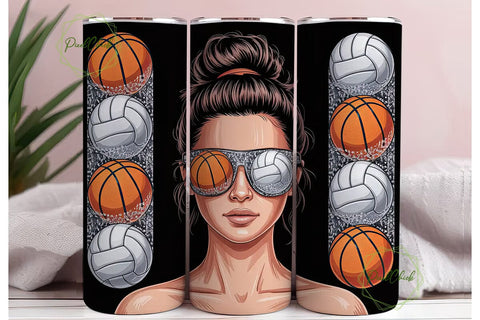 Sporty Messy Bun 20oz Tumbler Sublimation PixelChick 