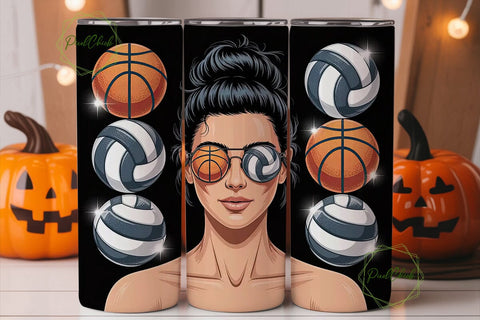 Sporty Messy Bun 20oz Tumbler Sublimation PixelChick 