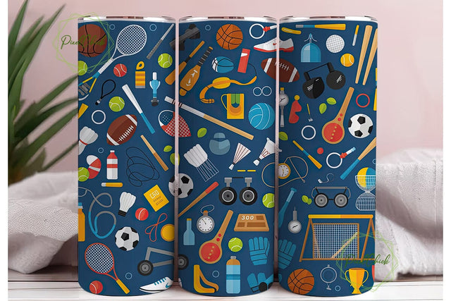 Sporty Mixed Gear 20oz Tumbler Wrap Sublimation PixelChick 
