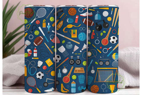 Sporty Mixed Gear 20oz Tumbler Wrap Sublimation PixelChick 