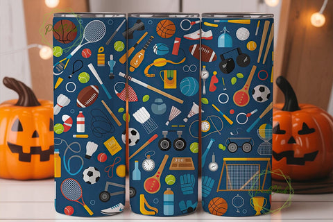 Sporty Mixed Gear 20oz Tumbler Wrap Sublimation PixelChick 