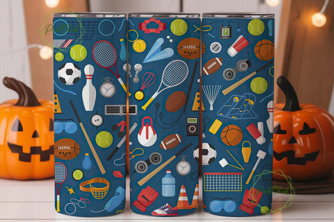 Sporty Mixed Gear 20oz Tumbler Wrap Sublimation PixelChick 