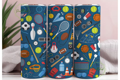 Sporty Mixed Gear 20oz Tumbler Wrap Sublimation PixelChick 