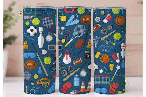 Sporty Mixed Gear 20oz Tumbler Wrap Sublimation PixelChick 