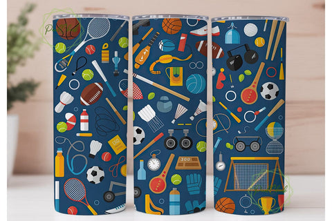 Sporty Mixed Gear 20oz Tumbler Wrap Sublimation PixelChick 