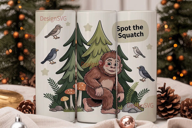 Spot the Squatch 20oz Tumbler Wrap Sublimation DesignSVG 