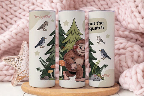 Spot the Squatch 20oz Tumbler Wrap Sublimation DesignSVG 