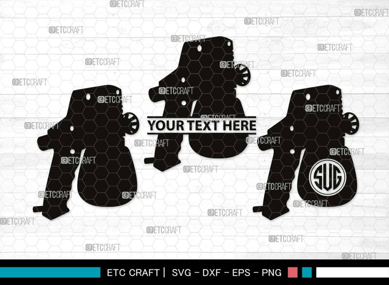 Spray Gun Monogram, Spray Gun Silhouette, Spray Gun SVG, Painting Gun ...
