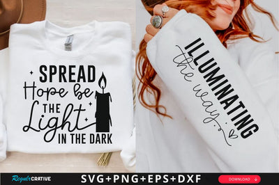 Spread Hope Be the Light in the Dark Sleeve SVG Design, Inspirational sleeve SVG, Motivational Sleeve SVG Design, Positive Sleeve SVG SVG Regulrcrative 