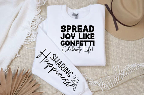 Spread Joy Like Confetti Celebrate Sleeve SVG Design, Inspirational sleeve SVG, Motivational Sleeve SVG Design, Positive Sleeve SVG SVG Regulrcrative 