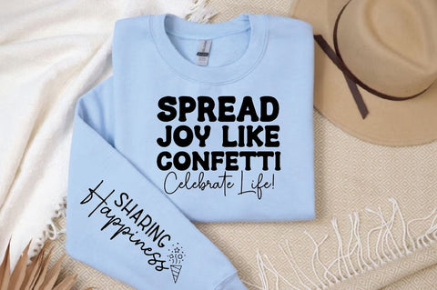 Spread Joy Like Confetti Celebrate Sleeve SVG Design, Inspirational sleeve SVG, Motivational Sleeve SVG Design, Positive Sleeve SVG SVG Regulrcrative 