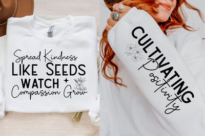 Spread Kindness Like Seeds Watch Compassion Sleeve SVG Design, Inspirational sleeve SVG, Motivational Sleeve SVG Design, Positive Sleeve SVG SVG Regulrcrative 
