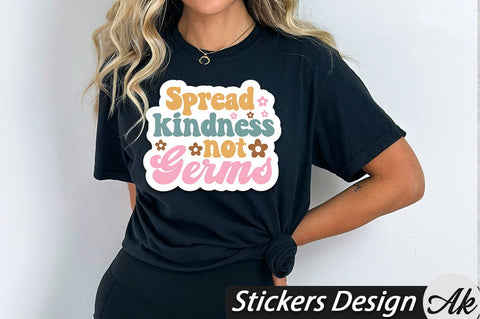 Spread kindness not germs Stickers Design SVG akazaddesign 