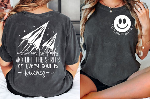 Spread positivity Front and Back SVG T shirt Design SVG Designangry 