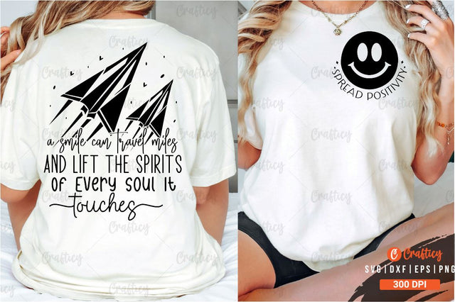 Spread positivity Front and Back SVG T shirt Design SVG Designangry 