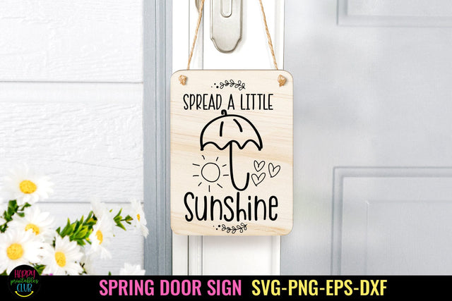 Spread Sunshine I Spring Door Sign SVG I Spring Sign SVG SVG Happy Printables Club 
