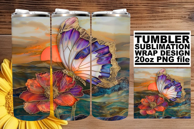 Spring 3D Butterfly Glitter Wrap Sublimation afrosvg 