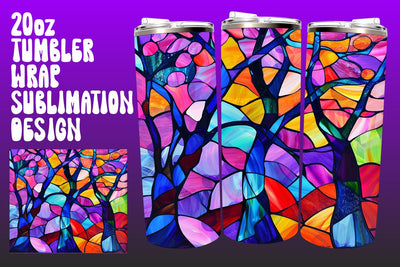 Spring 3D Stained Glass Wrap PNG Sublimation afrosvg 