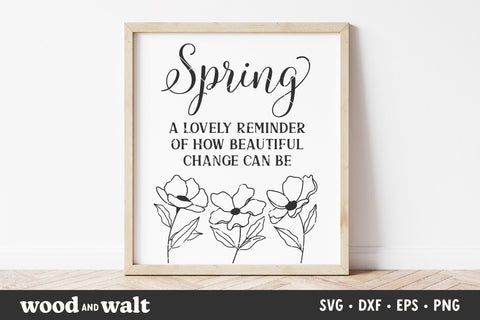 Spring A Lovely Reminder Of How Beautiful Change Can Be SVG | Spring Sign SVG SVG Wood And Walt 