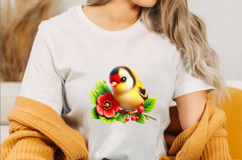 Spring American Goldfinch Bird Clipart Sublimation SVGArt 