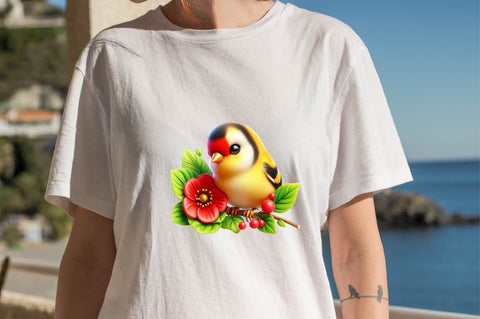 Spring American Goldfinch Bird Clipart Sublimation SVGArt 