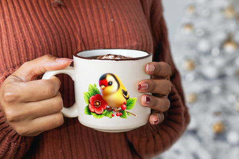 Spring American Goldfinch Bird Clipart Sublimation SVGArt 