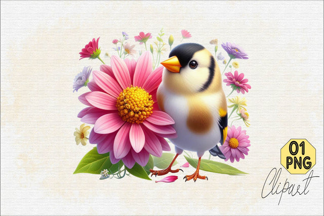 Spring American Goldfinch Bird Sublimation Clipart Sublimation SVGArt 