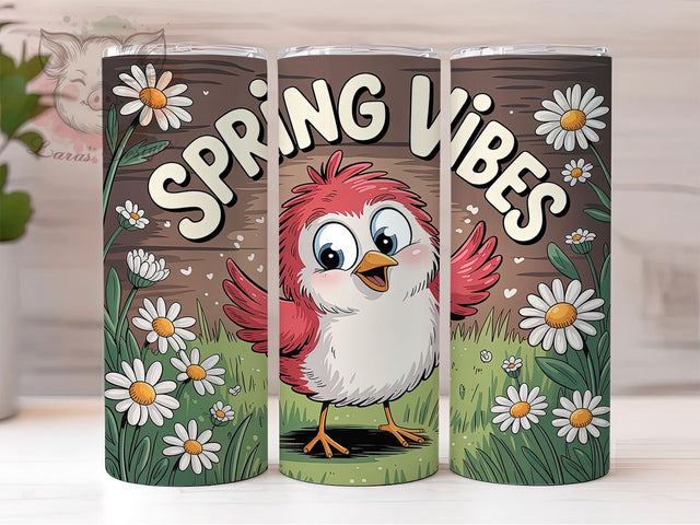 Spring Animals Vibes 20oz Tumbler, Spring Vibes, 20oz Tumbler Wrap, Sublimation PNG, Cute Holiday Cup, Easter Gift, Farm Animal Design Sublimation Lara' s Designs 