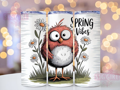 Spring Bird Cute 20oz Tumbler, Cute Gift, Sublimation Wrap, Cartoon Mug, 20oz Tumbler Design, Spring Bird Art, Seasonal Theme Sublimation SvggirlplusArt 
