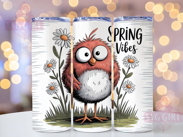 Spring Bird Cute 20oz Tumbler, Cute Gift, Sublimation Wrap, Cartoon Mug, 20oz Tumbler Design, Spring Bird Art, Seasonal Theme Sublimation SvggirlplusArt 