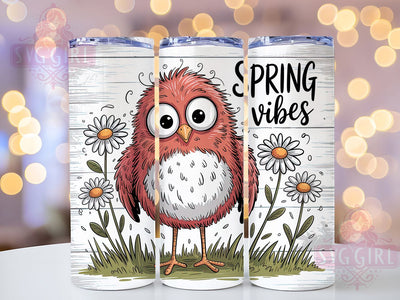 Spring Bird Cute 20oz Tumbler, Cute Gift, Sublimation Wrap, Cartoon Mug, 20oz Tumbler Design, Spring Bird Art, Seasonal Theme Sublimation SvggirlplusArt 