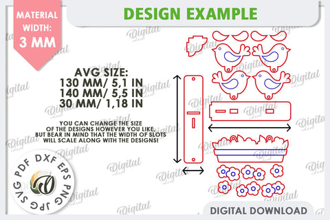 Spring Bird Decor Laser Cut Bundle. Welcome Spring SVG SVG Evgenyia Guschina 