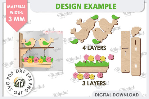 Spring Bird Decor Laser Cut Bundle. Welcome Spring SVG SVG Evgenyia Guschina 