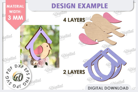 Spring Bird Decor Laser Cut Bundle. Welcome Spring SVG SVG Evgenyia Guschina 