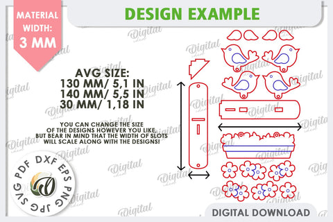 Spring Bird Decor LaserCut. Welcome Spring. Spring Decor SVG SVG Evgenyia Guschina 