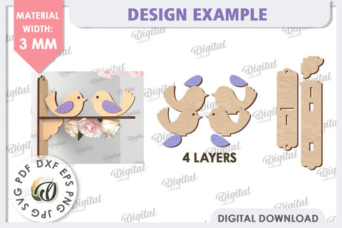 Spring Bird Decor LaserCut. Welcome Spring. Spring Decor SVG SVG Evgenyia Guschina 